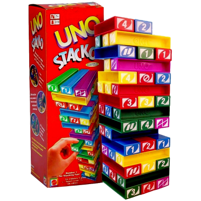 Mattel UNO Stacko Stacking Block Game Strategy Skill Action - 1pcs image