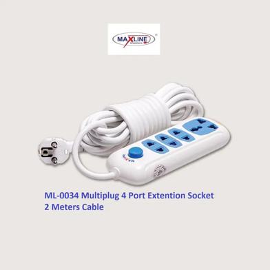 Maxline 4 Port Multi Extension Socket Model: ML-0034-2 Miter Wire image