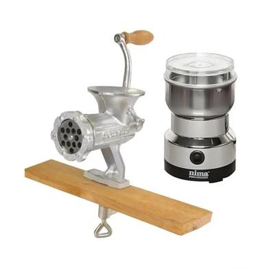 Meat Mincer Size-10 Plus Nima Combo - Silver image