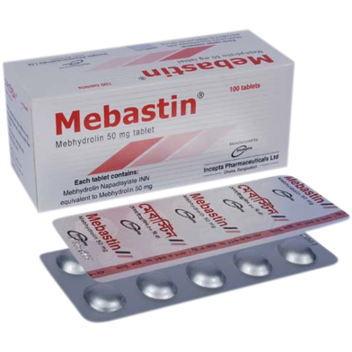 Mebastin 50mg Tablet 10's Strip image