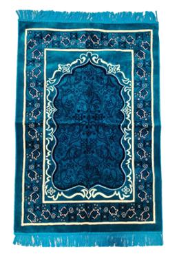 Medium Size Muslim Prayer Jaynamaz (জায়নামাজ) - Topaz Blue (Any design) image