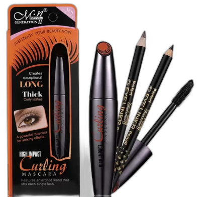 Menow Long Thick Curly Mascara With 2pcs Pencil image