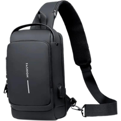 Men's Multi-function Anti-theft USB Shoulder Bag Crossbody Bag Travel Sling Bag Pack Messenger Pack image