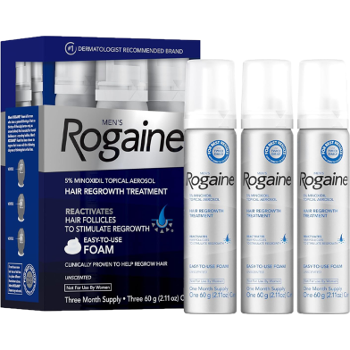 Men's Rogaine 5 Percent Minoxidil Foam Hair Regrowth Treatment 3 Month Supply image
