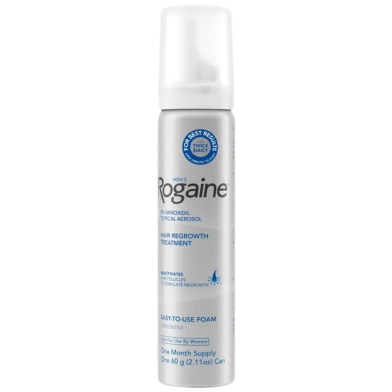 Men's Rogaine 5percent Minoxidil Foam for Hair Regrowth, 1 month Supply image