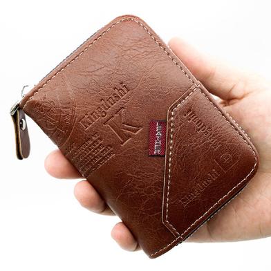 Men's Wallet for Short Male Card Holder Wallets Zipper Around Money Coin Purse image