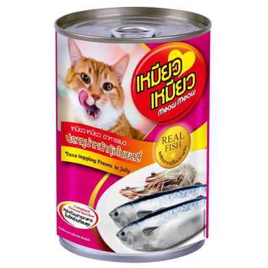Meow Meow Can Wet Cat Food Tuna Topping Prawn In Jelly 400g image