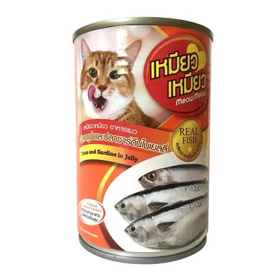 Meow Meow Can Wet Cat Food Tuna and Sardine In Jelly 400g image