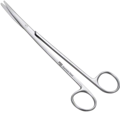 Metzenbaum Tonsil Stainless Steel Surgical Scissors Curved (6 Inches) image