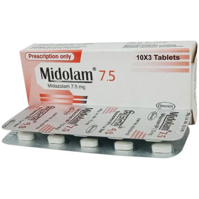 Midolam 7.5mg Tablet 10's Strip image
