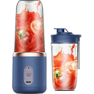 Mini Portable Blender Machine 400ml Fruit Juice Smoothie, USB Recahrable Wireless Electric Kitchen Mixer with 6 Blade image