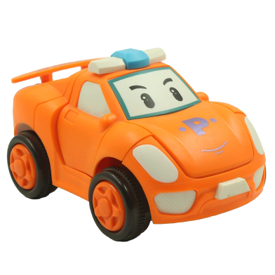 Mini Racing Friction Toy Racing De-Forming Car to Robot/ Push N Go Toys for Kids (car_friction_robot_o) Orange image