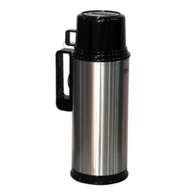 Mirror Finished Metal Body Vacuum Flask Black and Silver image