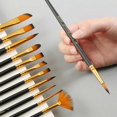 Pastel Color Artist's Brush Set of 12 - Sitaram Stationers