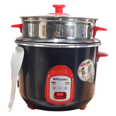 Miyako Beauty Rice Cooker Double Pot Black And Red 1.8 Ltr image