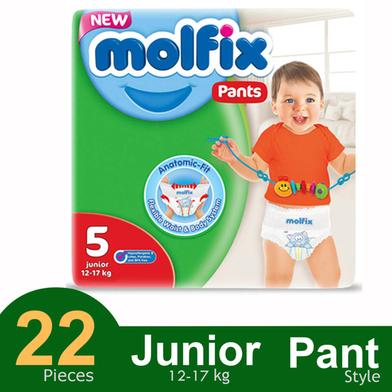 Molfix Pant System Baby Diaper (5 junior Size) (12-17 kg) (22pcs) image