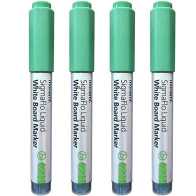 Monami SigmaFlo Liquid White Board Marker 4 Pcs -Green image