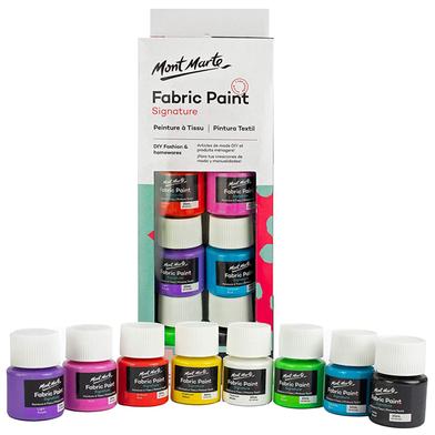 Mont Marte 8 Fabric Color Box, 20ml Paint Set for Fabric Painting and Design image