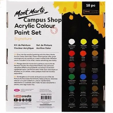 Mont Marte Waterproof Acrylic Paint Set 18/24 Colors 36ml Perfect