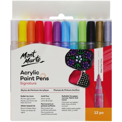 Mont Marte Acrylic Paint Marker Fine Tip-12pc image