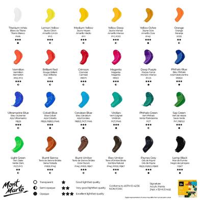 Mont Marte Acrylic Paint Set 18 Colours 36ml, Perfect for Canvas, Wood, Fabric, Leather, Cardboard, Paper, MDF and Crafts