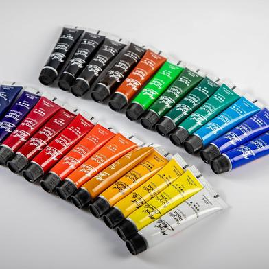 Mont Marte Acrylic Paint Set 24 Colours 12ml Perfect For Canvas Wood, Fabric, Leather, Cardboard Paper MDF and Crafts image