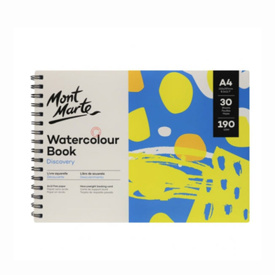 Mont Marte Discovery Watercolour Book Spiral Bound 190gsm A4 - 190gsm - 30 sheets image