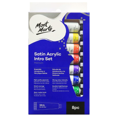 Mont Marte Intro Paint Set - Satin Acrylic Paint 8pc x 18ml image