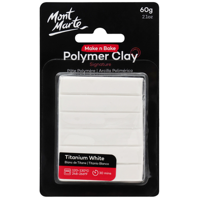Mont Marte Make N Bake Polymer Clay 60g - Titanium White image