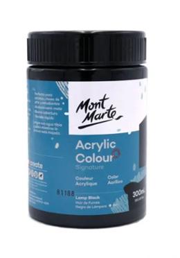 Mont Marte Studio Acrylic Paint 300ml - Lamp Black image