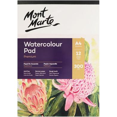 Mont Marte Watercolour Pad German Paper A4 300gsm 12 Sheet image