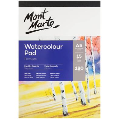 Mont marte Watercolour Pad German Paper- A5 (180gsm) 15 sheet image