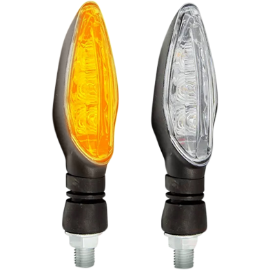 Moxi Branded Flexible Universal Fit LED Indicator For Motorcycle Bike Waterproof KTM Style Amber Turning Signal Lamps Blinkers Bulb Turn Signals 12V image