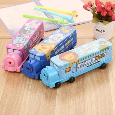 Multi functional Train design Metal Pencil Case (Any Design) image