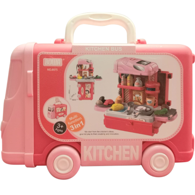 Multifunction 3 In 1 Kitchen Bus For Kids - 32 Pcs Set image