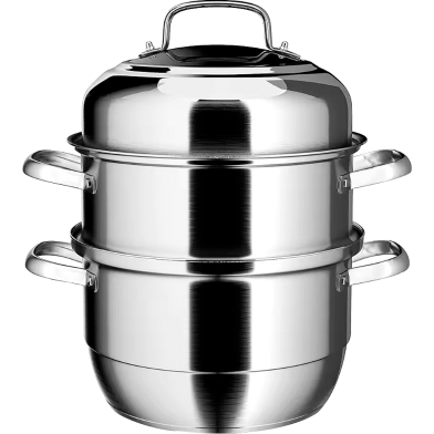 Multifunctional Three Layer Home Expansion Food Grade Stainless Steel Induction Cooker Pot - 30 cm image