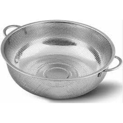 Multipurpose Stainless Steel Collander for Washing Rice, Fruits, Vegetables and Grains to Filter Easily In The Kitchen Bowl (28x28x9 cm) image