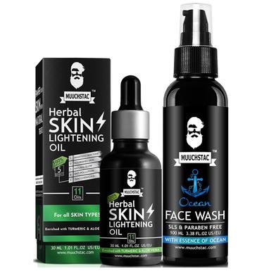 Muuchstac Face Care Kit Skin Lightening Oil 30ml and Ocean Face Wash-100 ml - Face Wash image