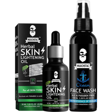 Muuchstac Face Care Kit Skin Lightening Oil 30ml and Ocean Face Wash-100ml - Face Wash image