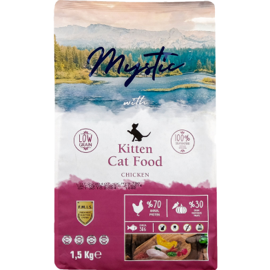 Mystic Low Grain Kitten Chicken Dry Cat Food 500 gm image