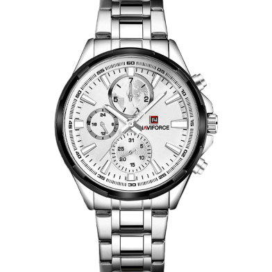 NAVIFORCE Watch for Men Military Sport Stainless Steel Strap Waterproof with 24 Hour Date Display Wristwatch image