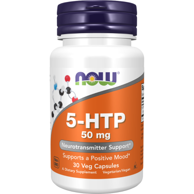 NOW 5-HTP 50 mg Neurotransmitter 30 Veg Capsules -522613951 image