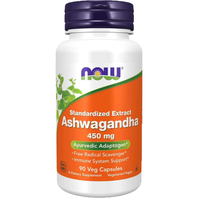 NOW Ashwagandha 450mg 90 Veg Capsules -526617575 image