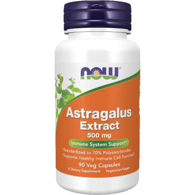 NOW Astragalus Extract 500 mg 90 Veg Capsules image