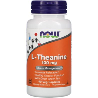 NOW L-Theanine 100 mg – 90 Veg Capsules image