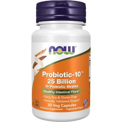 NOW Probiotic-10 25 Billion 30 Veg Capsules image