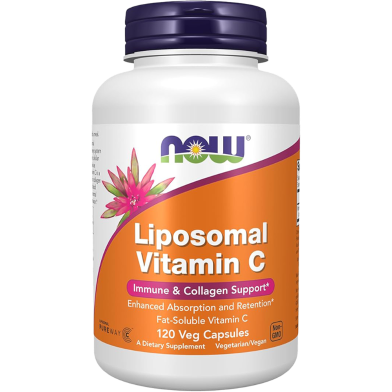NOW Supplements Liposomal Vitamin C Immune and Collagen Support 120 Veg Capsules image