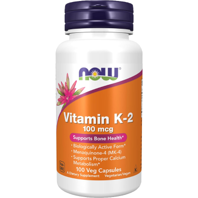 NOW Vitamin K2 100 mcg 100 Veg 100 Capsules image