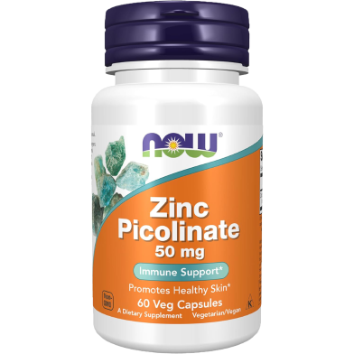 NOW Zinc Picolinate 50 mg 60 Veg Capsules image