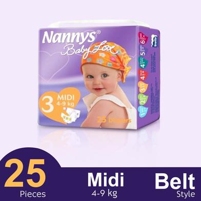 Nannys Baby Love Belt System Baby Diaper (Midi) (4-9kg) (25 pcs) image